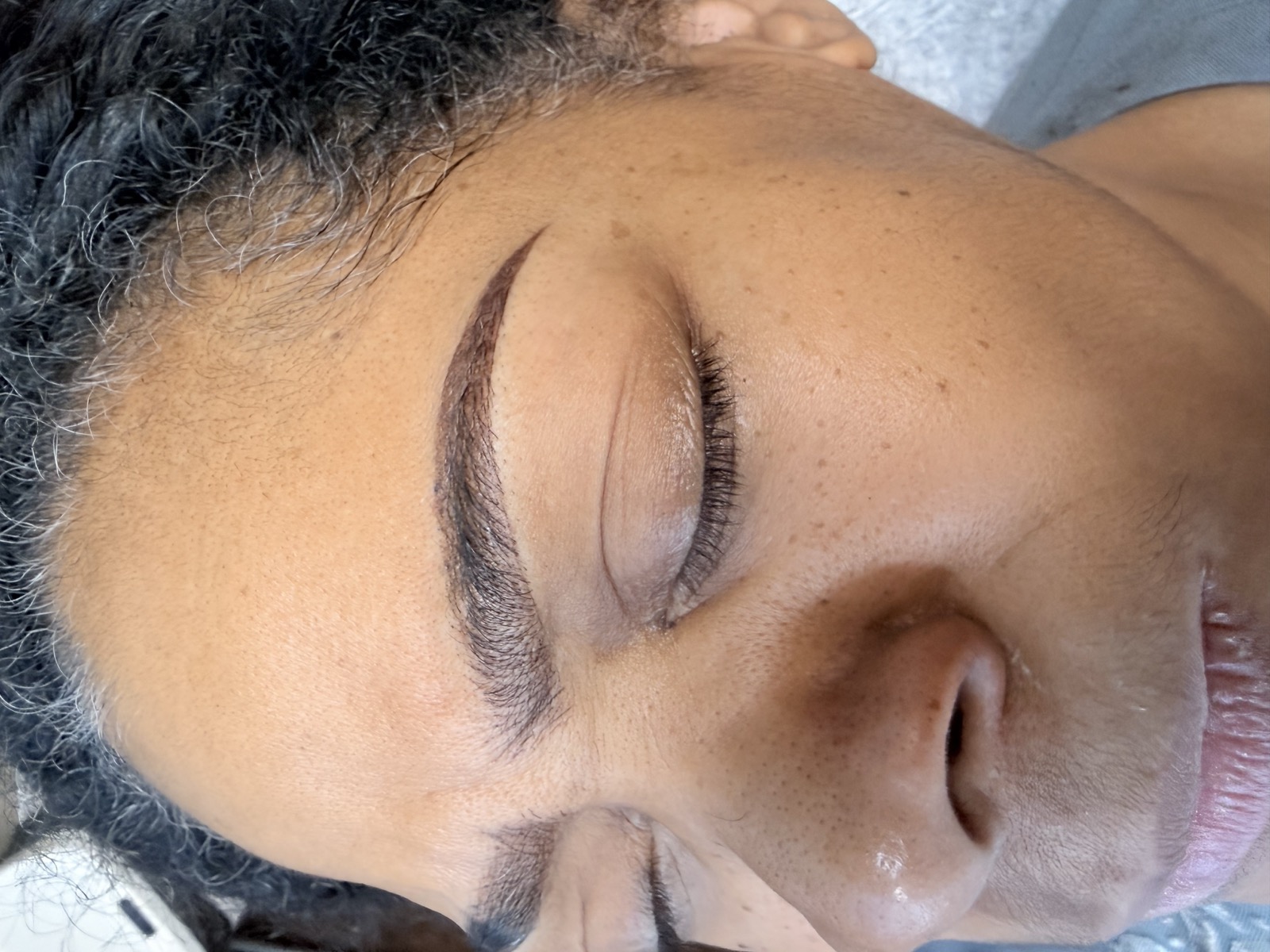 Corrected permanent makeup brows after removal and redo at I Am Beautiful by Mia, Atlanta GA