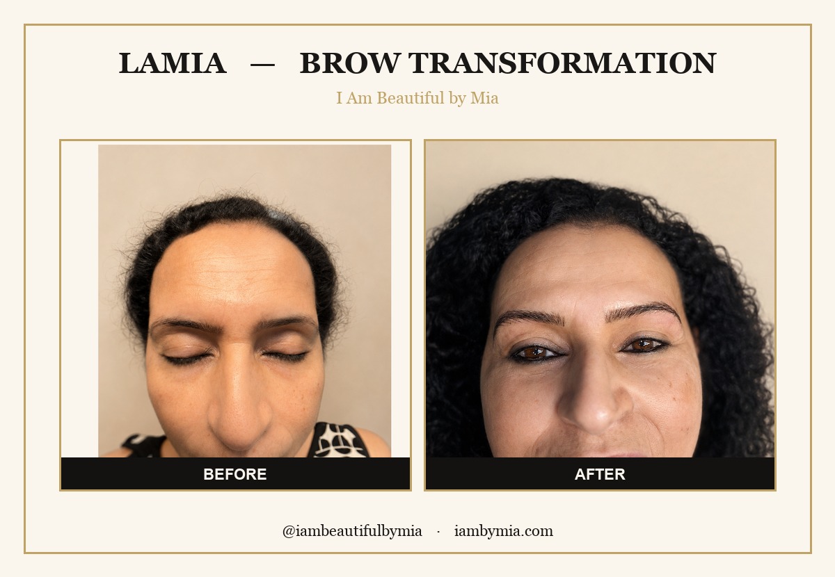 Brow transformation before and after — Atlanta brow studio